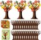 16Pcs Autumn Movable Eyes Trees for Party Favor Ornament Making Supplies, DIY Thanksgiving Craft Supplies Creative School Fun Activities for Kids (Maple Leaves)